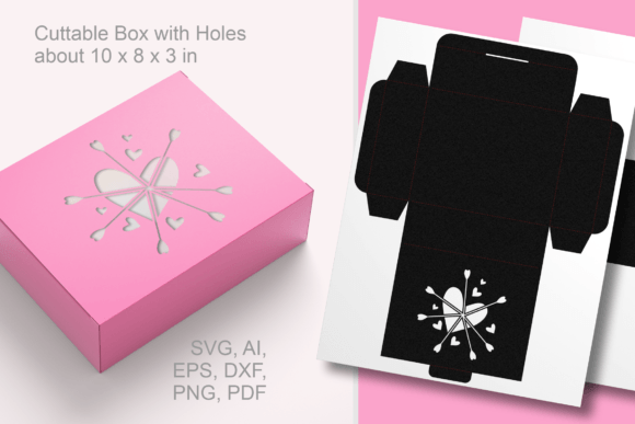 Atomic Heart Window Rectangular Gift Box – A Versatile 3D SVG for Expressive Brand Packaging