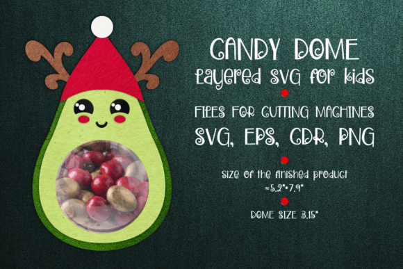 Avocado Candy Dome Christmas Paper Craft