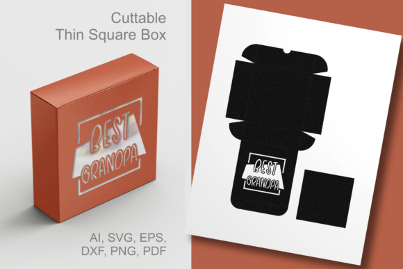 Best Grandpa Abstract Window Square Box