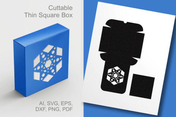Christmas Hex Ornament Square Favor Box: A 3D SVG That Adds Festive Charm to Client Packaging