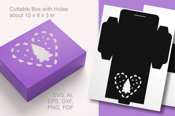 Christmas Tree in a Heart Favor Box 3D SVG: A Festive Design Asset for Content Publishers