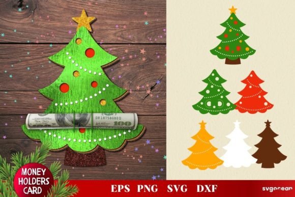 Christmas Tree Money Holder SVG: Festive 3D Design for Seasonal Branding