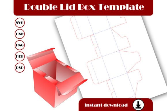 Double Lid Box Template: A Versatile 3D SVG for Gift Boxes & Brand Packaging