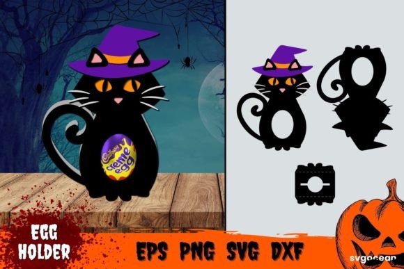 h1Black Cat Egg Holder Template: A 3D SVG Design for Creative Sellers/h1
