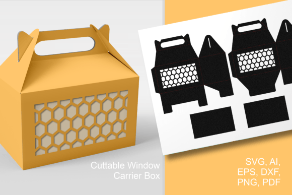 Honeycomb Pattern Gable Box Template – 3D SVG Design for Sweet, Festive Brand Packaging