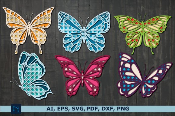 Layer Rattan Butterfly Paper Cut Bundle – 3D SVG Shapes for Elegant Branding