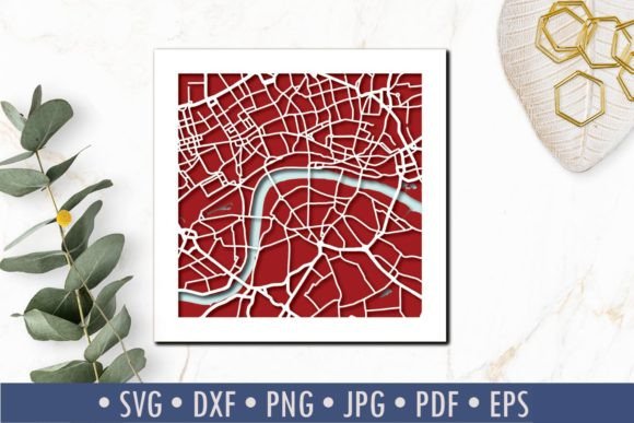 London Cut Out Map 3 Layer Wall Art β A 3D SVG for Shadow Boxes That Elevates Visual Branding