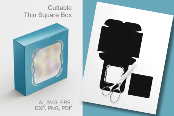 Long Drop Border Window Square Gift Box: A Versatile 3D SVG for Seasonal Branding and Local Business Packaging