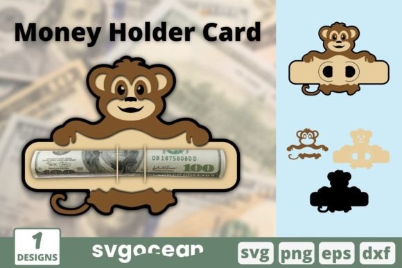 Monkey Money Holder Card SVG: A 3D SVG Design for Playful Editorial Branding