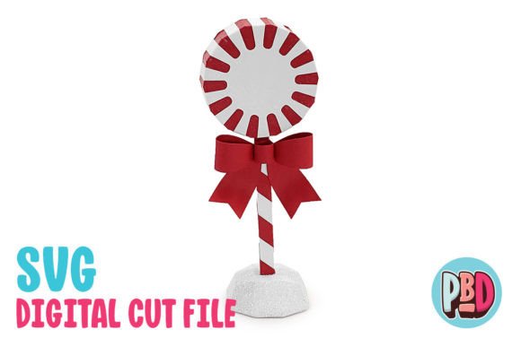 Peppermint Lolli 3D SVG for Christmas Crafting