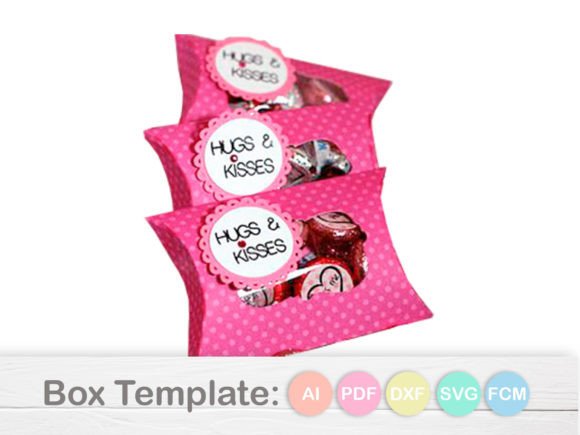 Pillow Box with Transparent Window 3D SVG for Gift Boxes