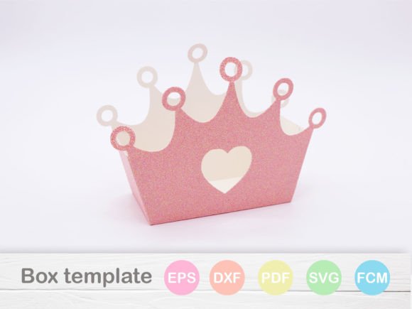 Princess Crown Box Template: 3D SVG Shape for Premium Branding