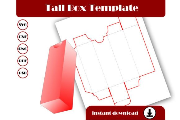 Tall Box Template: A 3D SVG Shape for Gift Boxes, Wine Carriers & More