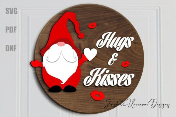 Valentine's Day Gnome Door Hanger 3D SVG: A Festive Shape for Local Branding