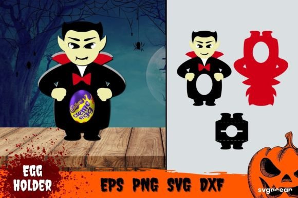 Vampire Egg Holder Template: A 3D SVG Shape for Seasonal Blog Graphics