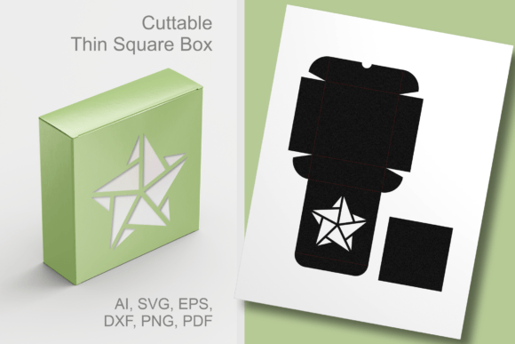 Winter Star Window Thin Square Favor Box: A Festive 3D SVG for Crafty Packaging
