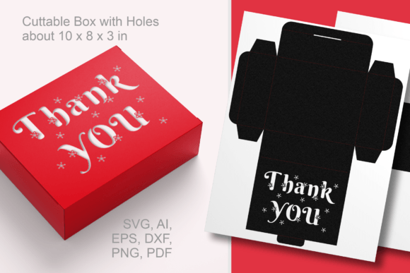 Winter Thank You Rectangular Favor Box – A Festive 3D SVG Gift Box for Local Brand Packaging