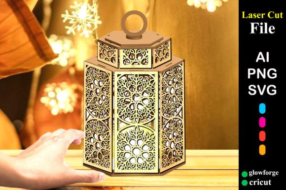 Wooden Christmas Lampshade Lantern 3D SVG: Festive Flair for Seasonal Branding